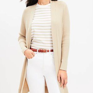 LOFT Ribbed Open Cardigan